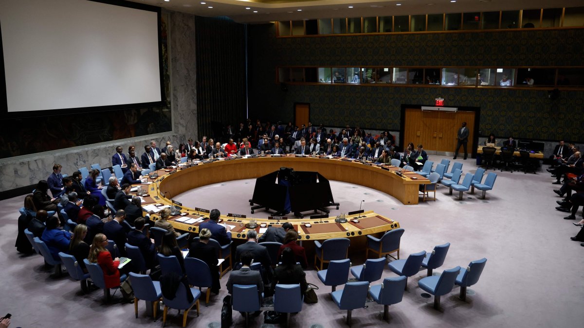 The United Nations Security Council holds an emergency meeting to discuss recent U.S. actions in Venezuela in U.N. headquarters in New York, Jan. 5, 2026. (AFP Photo)