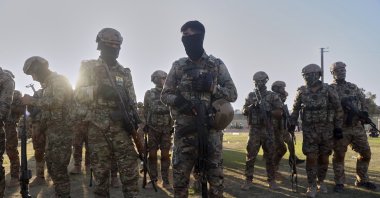 YPG members prepare to attend a parade, Qamishli, Syria, Aug. 12, 2025. (AP Photo)