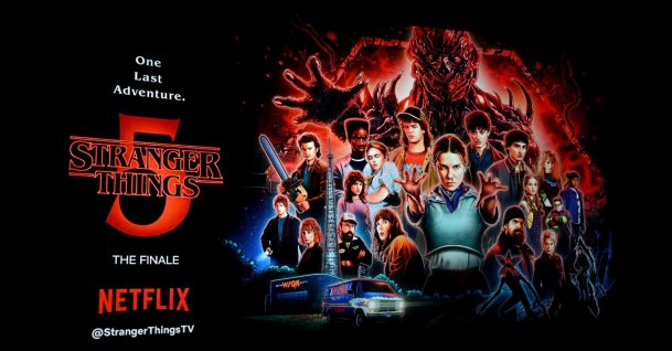 A view of signage during Netflix's "Stranger Things" series finale screening, Chicago, Illinois, U.S., Dec. 31, 2025. (Getty Images Photo)