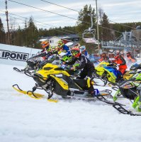 Racers compete at the SNX Finland snowcross event, Kittila, Finland, May 3, 2018. (Courtesy of SNX Photos)
