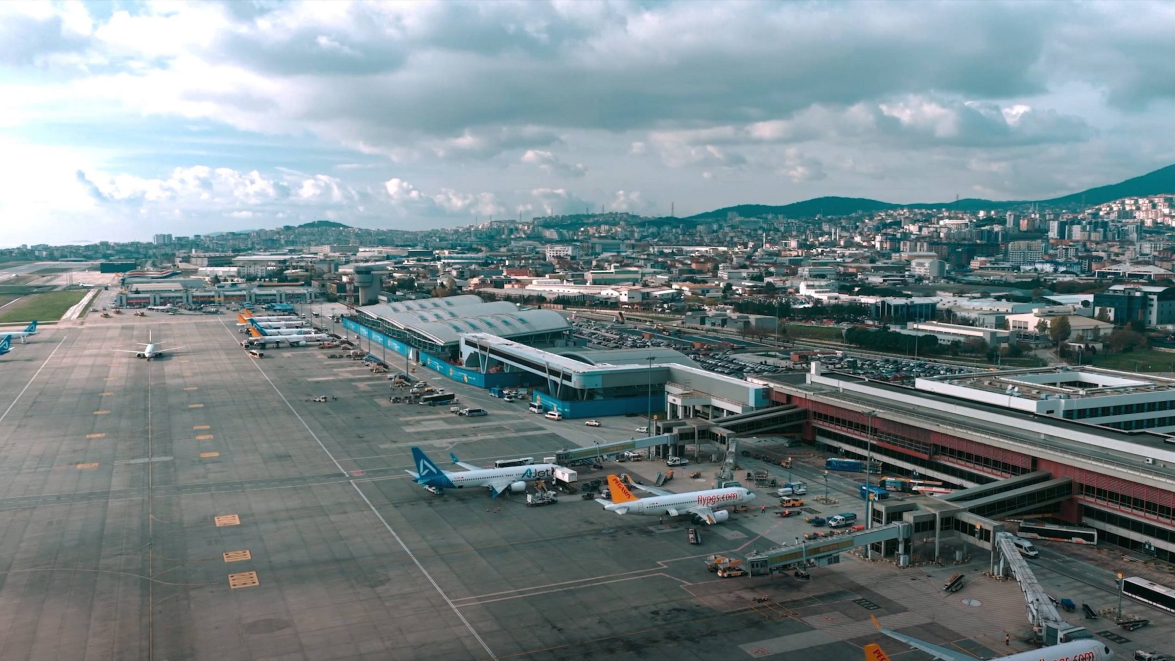 An aerial view of Sabiha Gökçen Airport, Istanbul, Türkiye, Dec. 29, 2025. (AA Photo)
