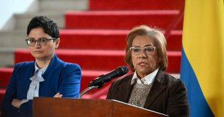 Colombian Foreign Minister Rosa Villavicencio speaks during a news conference amid the Venezuela-U.S. crisis at San Carlos Palace in Bogota, Jan. 6, 2026. (AFP Photo)