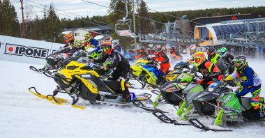 Racers compete at the SNX Finland snowcross event, Kittila, Finland, May 3, 2018. (Courtesy of SNX Photos)