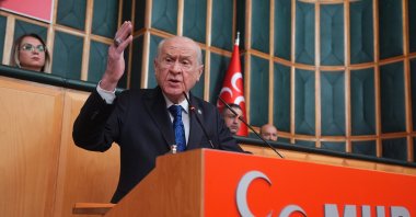 MHP leader Devlet Bahçeli speaks at the parliamentary group meeting of his party, Ankara, Türkiye, Jan. 6, 2026. (AA Photo)