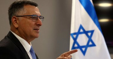 Israeli Foreign Minister Gideon Saar speaks during a meeting in Budapest, Hungary, Oct. 27, 2025. (Reuters Photo)