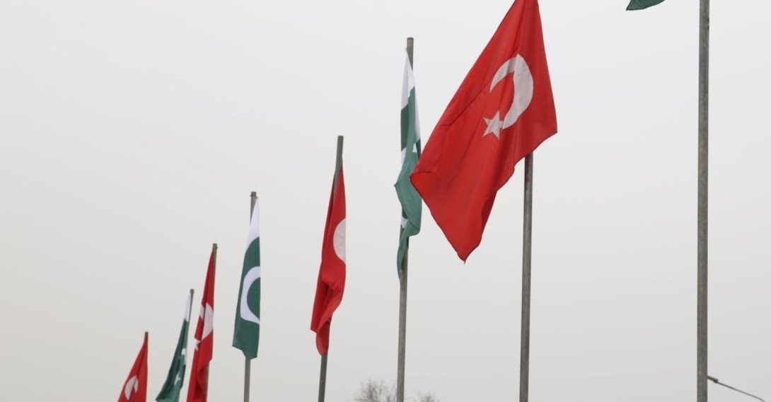 Turkish and Pakistani national flags are seen during President Recep Tayyip Erdoğan’s visit to Islamabad, Pakistan, Feb. 13, 2020. (AA File Photo)