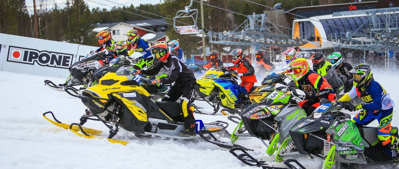 Racers compete at the SNX Finland snowcross event, Kittila, Finland, May 3, 2018. (Courtesy of SNX Photos)