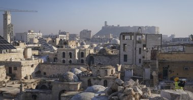 War damage is visible in the historic city center of Aleppo, Syria, Jan. 5, 2025. (AA Photo)