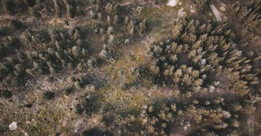 Aerial view of the 14th century cemetery in Çanakkale’s Eceabat district, Jan. 7, 2026. (DHA Photo)