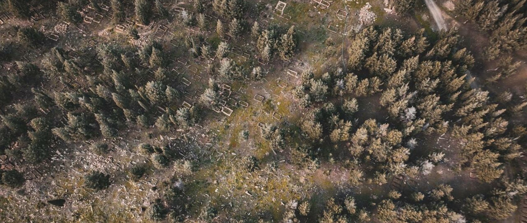 Aerial view of the 14th century cemetery in Çanakkale’s Eceabat district, Jan. 7, 2026. (DHA Photo)