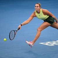 Belarus' Aryna Sabalenka hits a return during her women's singles match against Romania's Sorana Cirstea at the Brisbane International tennis tournament, Brisbane, Australia, Jan. 8, 2026. (AFP Photo)