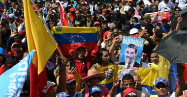 Demonstrators attend a rally in support of ousted President Nicolas Maduro, Caracas, Venezuela, Jan. 7, 2026. (AFP Photo)