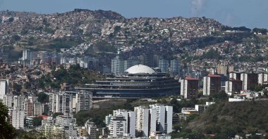 This image shows El Helicoide, the headquarters of Venezuela’s intelligence service and detention center, Caracas, Venezuela, Jan. 8, 2026. (AFP Photo)