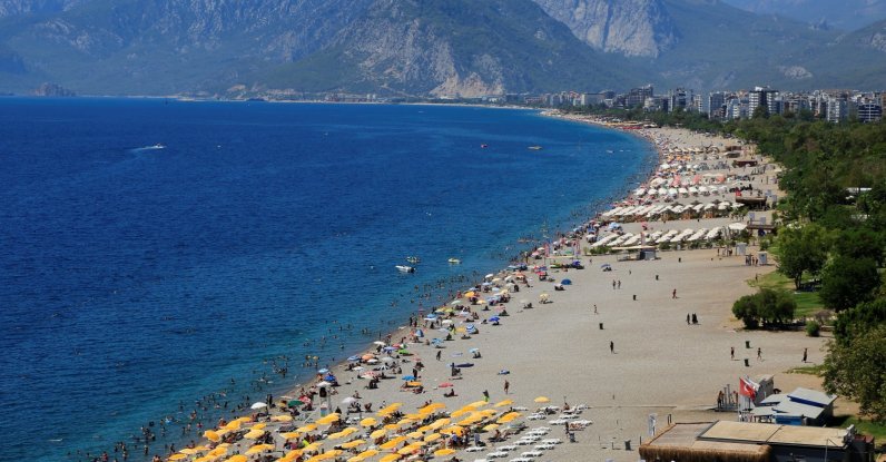 An aerial view of a beach, Antalya, southern Türkiye. (IHA File Photo)