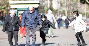 People walk in the city center of Bursa, northwestern Türkiye, Jan. 7, 2026. (AA Photo)
