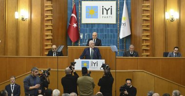 Good Party (IP) Chair Müsavat Dervişoğlu addresses his party’s parliamentary group meeting, Ankara, Türkiye, Jan. 7, 2026. (AA Photo)