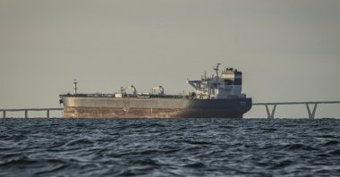 An oil tanker sailing on Lake Maracaibo in Maracaibo, Venezuela, Jan. 8, 2026. (EPA Photo)
