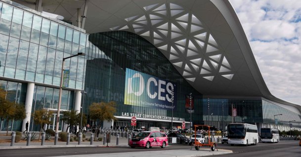The main entrance of the Las Vegas Convention Center is pictured during the annual Consumer Electronics Show (CES), Las Vegas, Nevada, U.S., Jan. 7, 2026. (AFP Photo)