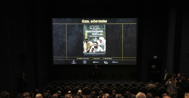 Attendees watch "The Voice of Hind Rajab" during a special screening, Ankara, Türkiye, Jan. 8, 2025. (AA Photo)