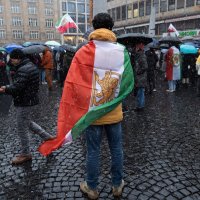 Demonstrators take part in a protest against the Iranian government in Frankfurt, Germany, Jan. 10, 2026. (EPA Photo)