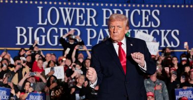 U.S. President Donald Trump gestures as he arrives to deliver remarks on the U.S. economy and affordability at the Mount Airy Casino Resort in Mount Pocono, Pennsylvania, U.S., Dec. 9, 2025. (Reuters Photo)