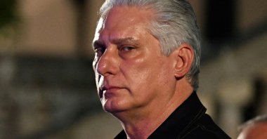 Cuba's President Miguel Diaz-Canel attends the vigil for the 8th anniversary of Cuban late leader Fidel Castro's physical disappearance in Havana, Cuba, Nov. 25, 2024. (AFP Photo)