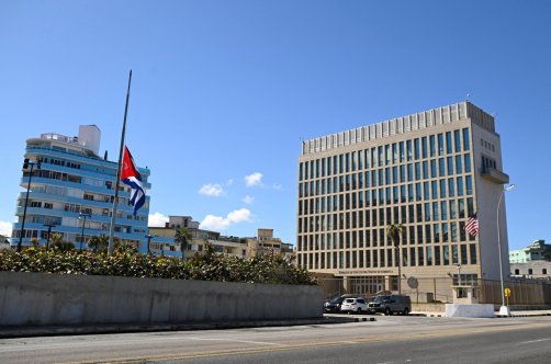 The Cuban flag flies at half mast in front of the U.S. Embassy after the Cuban government ordered a two-day period of national mourning following the deaths of Cubans in the U.S. capture of Venezuelan President Nicolas Maduro, in Havana, Cuba, Jan. 5, 2026. (Reuters Photo)