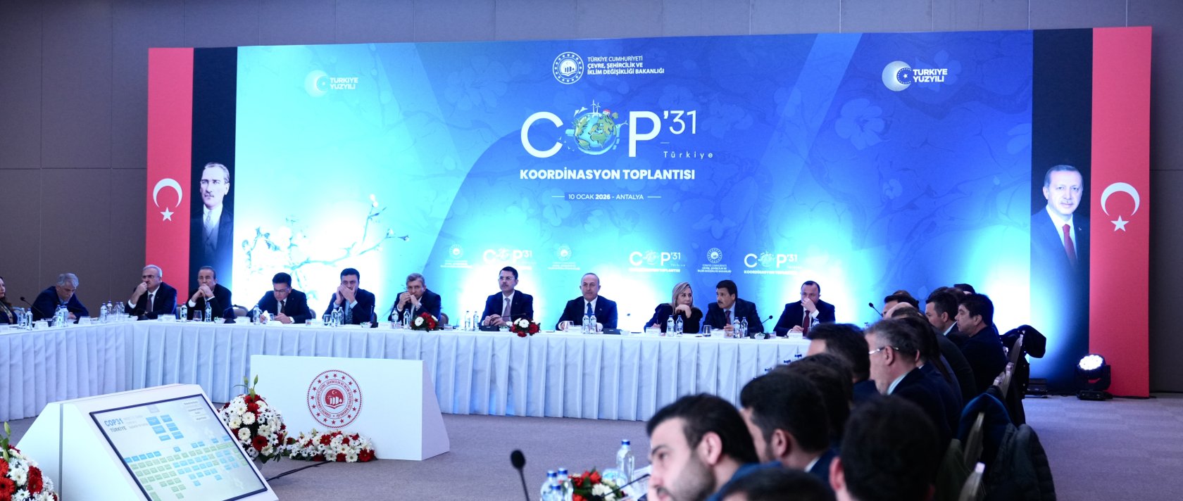 A view of the preparatory meeting for the COP31 summit chaired by Environment, Urban Planning and Climate Change Minister Murat Kurum, Antalya, Türkiye, Jan. 10, 2026. (DHA Photo)