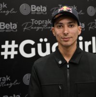 Turkish motorcyclist Toprak Razgatlıoğlu poses for a photo after a sponsorship signing ceremony, Adana, Türkiye, Jan. 9, 2026. (AA Photo)