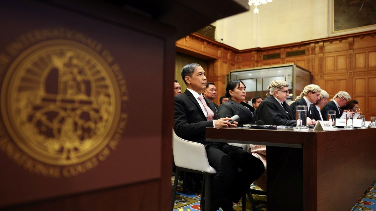 Myanmar's Union Minister for the Ministry of the President's Office Ko Ko Hlaing sits in the courtroom, as the International Court of Justice (ICJ) starts two weeks of hearings in a landmark case brought by Gambia, which accuses Myanmar of committing genocide against the Rohingya, a minority Muslim group, in The Hague, Netherlands, Jan. 12, 2026. (Reuters Photo)