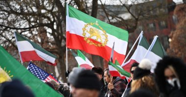 Activists take part in a rally supporting protestors in Iran at Lafayette Square, across from the White House, Washington, U.S., Jan. 3, 2026. (AFP Photo)