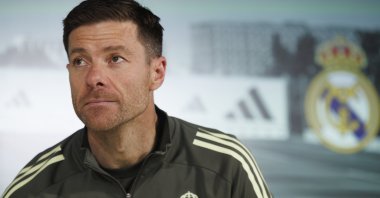 Real Madrid's head coach Xabi Alonso attends a press conference following a training session of the team in Madrid, Spain, Dec. 6, 2025. (EPA Photo)