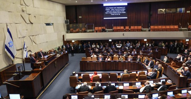 Israeli Prime Minister Benjamin Netanyahu (L) speaks during a debate initiated by the opposition as part of a plenary session in the Knesset, the Israeli parliament, in Jerusalem, Jan. 5, 2026. (EPA Photo)