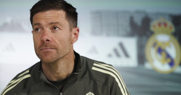 Real Madrid's head coach Xabi Alonso attends a press conference following a training session of the team in Madrid, Spain, Dec. 6, 2025. (EPA Photo)