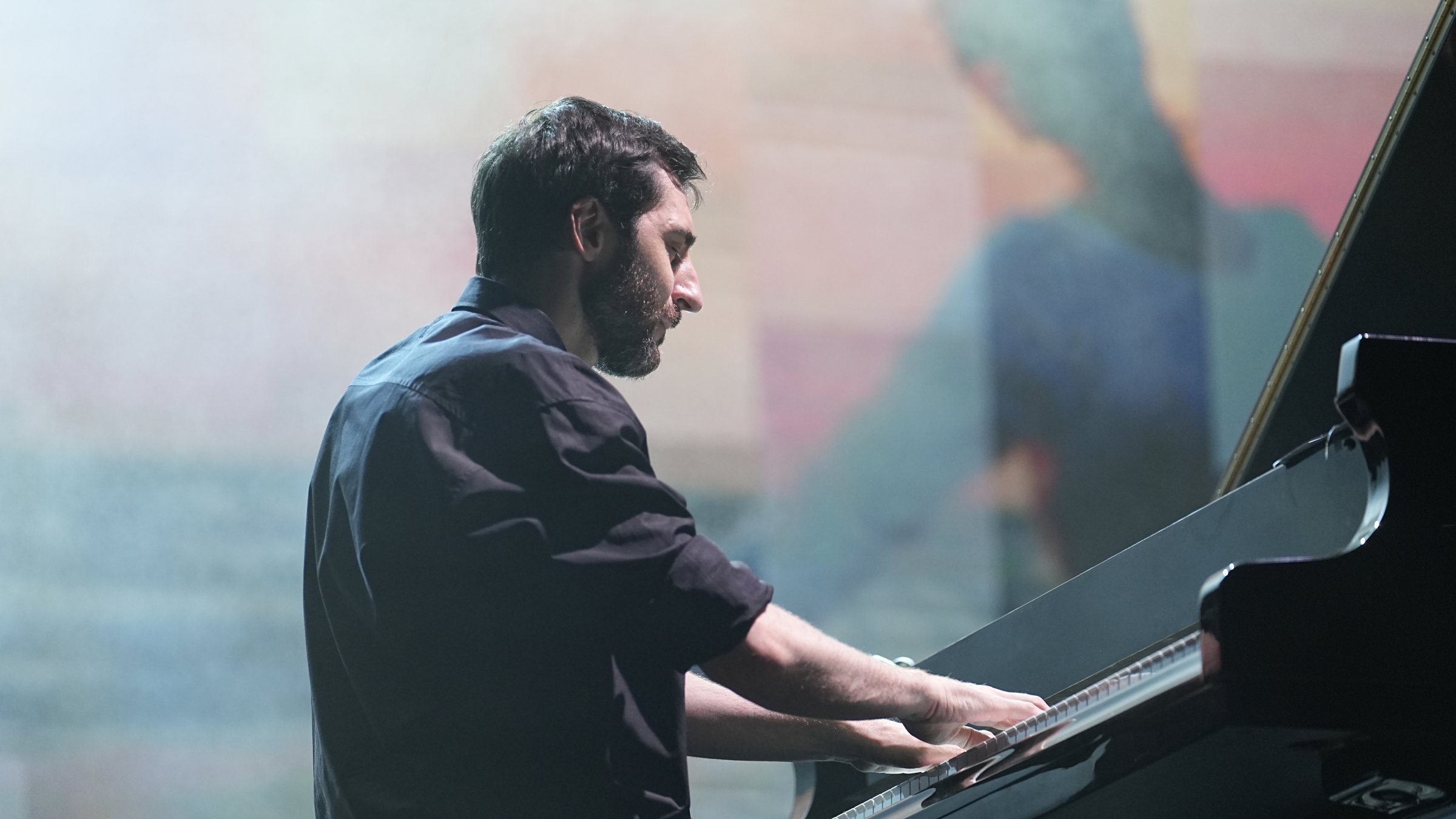 Minimalist pianist Evgeny Grinko performs on stage, Istanbul, Türkiye, Aug. 23, 2024. (Shutterstock Photo)