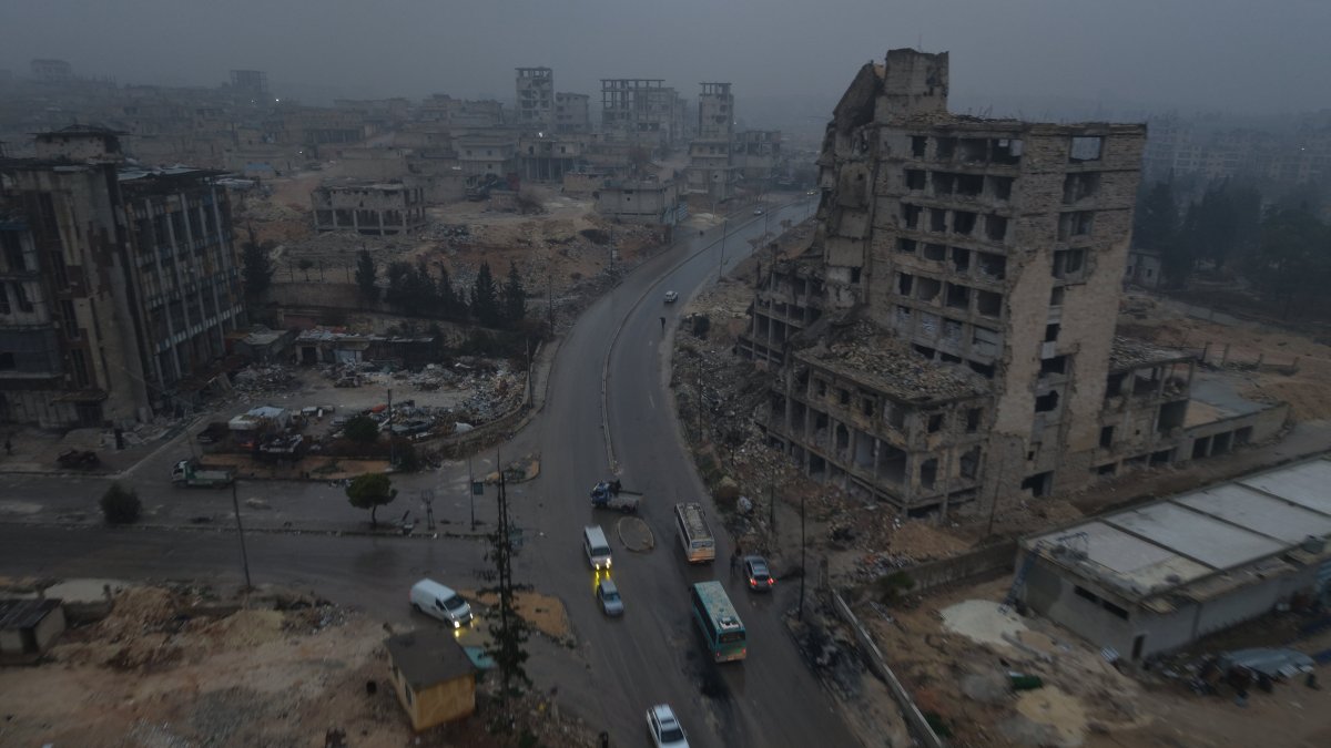 A view of the Sheikh Maqsoud neighborhood where the YPG were forced to evacuate after the Syrian army's operations, Aleppo, Syria, Jan. 12, 2026. (AA Photo)