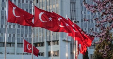 Turkish national flags flapping in front of the Ministry of Foreign Affairs, Ankara, Türkiye, Sept. 6, 2024. (Shutterstock Photo)