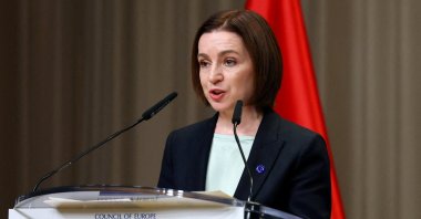 Moldovan President Maia Sandu speaks during a Council of Europe diplomatic conference in The Hague, Netherlands, Dec. 16, 2025. (Reuters Photo)