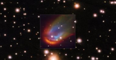The central square image, taken with the MUSE instrument on ESO's Very Large Telescope, shows shock waves around the dead star RXJ0528 2838. (Reuters Photo)