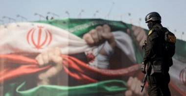 A member of the Iranian police stands guard during a pro-government rally in Tehran, Iran, Jan. 12, 2026. (Reuters Photo)