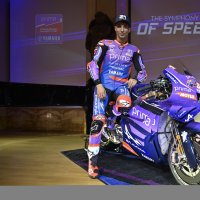Turkish rider Toprak Razgatlıoğlu poses with the Prima Pramac Yamaha he will race in the 2026 MotoGP season during the bike’s official launch at the Accademia Musicale Chigiana, Siena, Italy, Jan. 1, 2026. (AA Photo)
