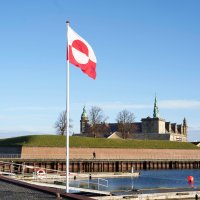 The flags of Greenland and Denmark wave at the Culture Harbor, Elsinore, Denmark, Jan. 14, 2026. (Reuters Photo)