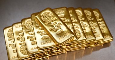 Gold bars are stacked in the safe deposit boxes room of the Pro Aurum gold house, Munich, Germany, Jan. 10, 2025. (Reuters Photo)