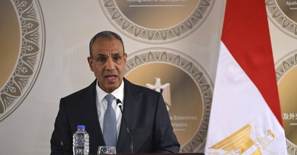 Egyptian Foreign Minister Badr Abdelatty attends a joint news conference with EU High Representative for Foreign Affairs and Security Policy Kaja Kallas (not pictured) following their meeting at the New Administrative Capital, east of Cairo, Egypt, Jan. 8, 2026. (EPA Photo)