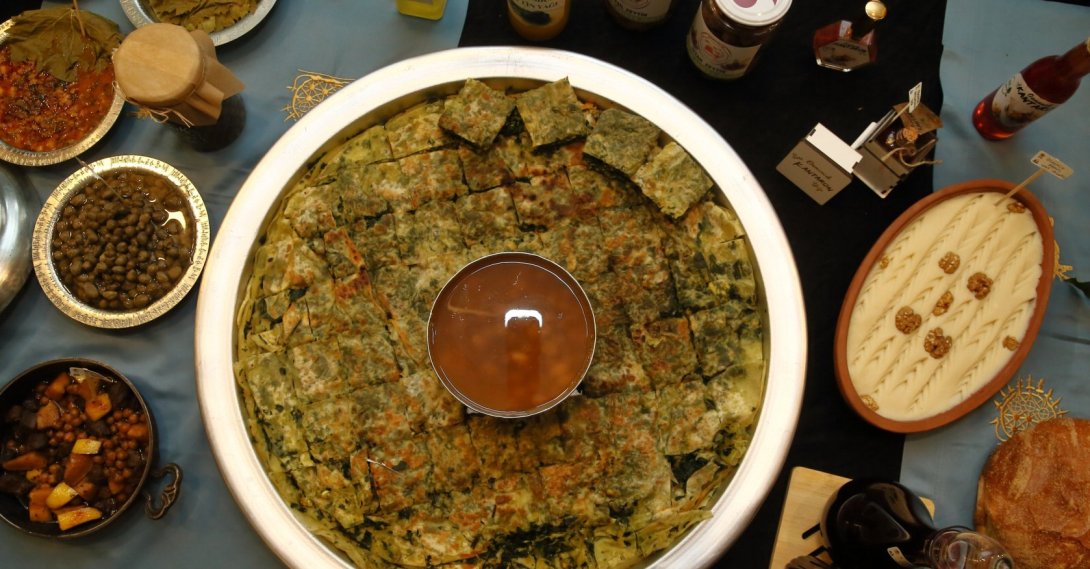 A table displaying traditional dishes from Çorum, central Türkiye, Jan. 13, 2026. (AA Photo)