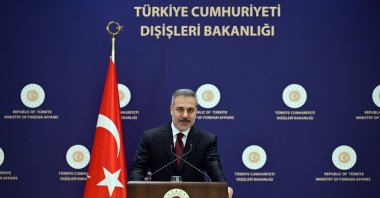 Foreign Minister Hakan Fidan speaks at a news conference, Istanbul, Türkiye, Jan. 15, 2026. (AA Photo)