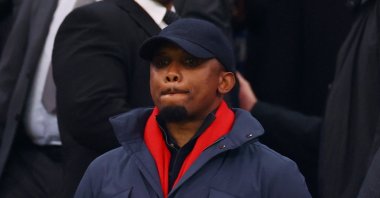 Cameroonian Football Federation president and former player Samuel Eto'o in the stands during the Africa Cup of Nations quarterfinals match between Morocco and Cameroon at Prince Moulay Abdellah Stadium, Rabat, Morocco, Jan. 9, 2026. (Reuters Photo)