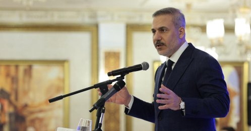 Foreign Minister Hakan Fidan speaks at a convention in Istanbul, Jan. 10, 2026. (AA File Photo)