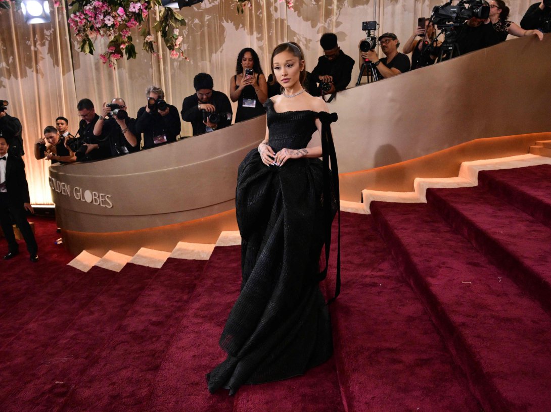 U.S. singer-Songwriter Ariana Grande attends the 83rd annual Golden Globe Awards at the Beverly Hilton hotel in Beverly Hills, California, U.S., Jan. 11, 2026. (AFP Photo)