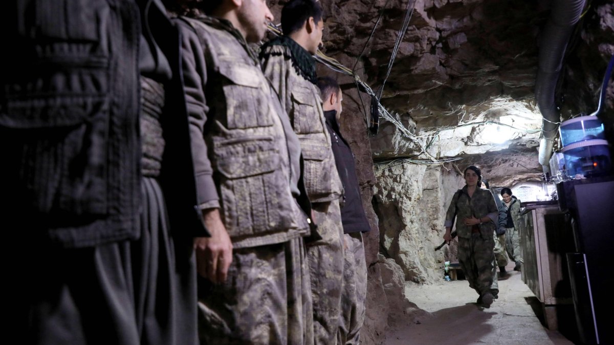 Members of the PKK gather in a cave network in the Qandil Mountains, Iraq, Nov. 29, 2025. (AFP Photo)